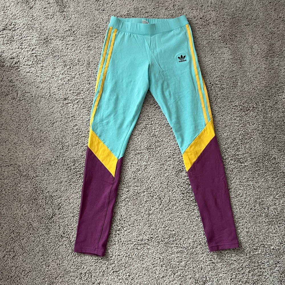 EUC Adidas Colorblock Leggings Small